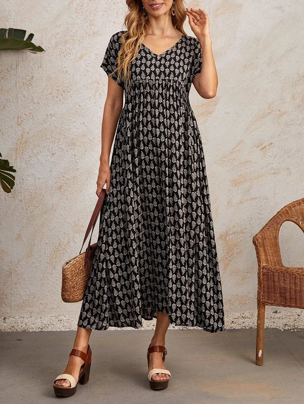 Robe Longue Femme Vintage en Lin et Coton avec Encolure en V | Élégance et Confort pour Toutes Occasions 5