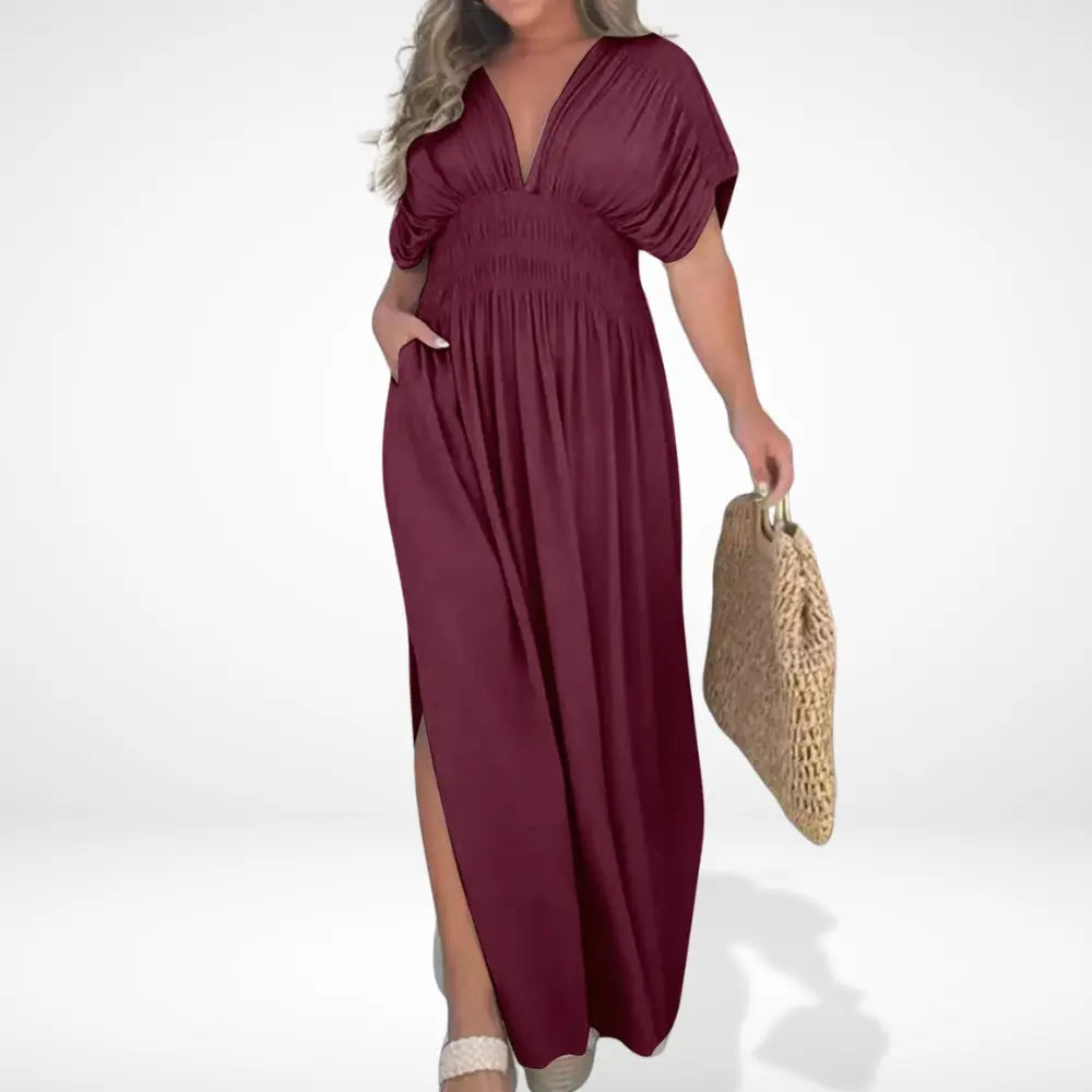Robe Longue Femme | Robe Blanche Longue avec Taille Froncée | Élégance Estivale et Confort Optimal 4