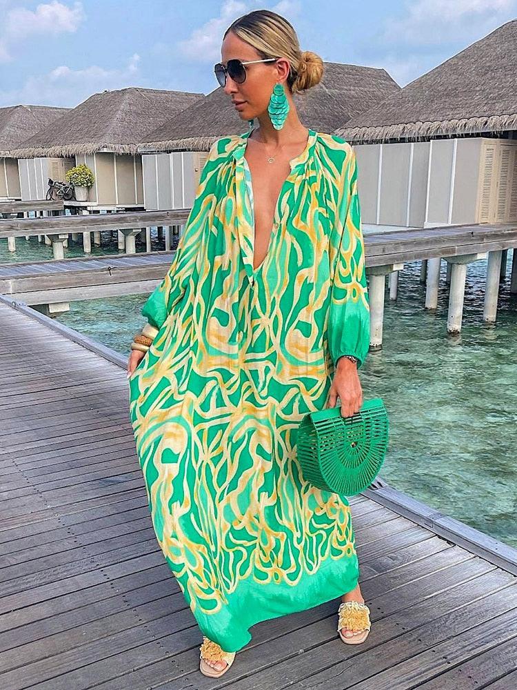 Robe Longue Femme | Robe Boho Chic en Tissu Respirant | Confort Élégant pour Toutes Occasions 0