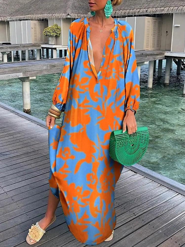 Robe Longue Femme | Robe Boho Chic en Tissu Respirant | Confort Élégant pour Toutes Occasions 1