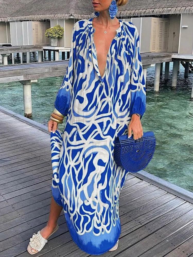Robe Longue Femme | Robe Boho Chic en Tissu Respirant | Confort Élégant pour Toutes Occasions 3