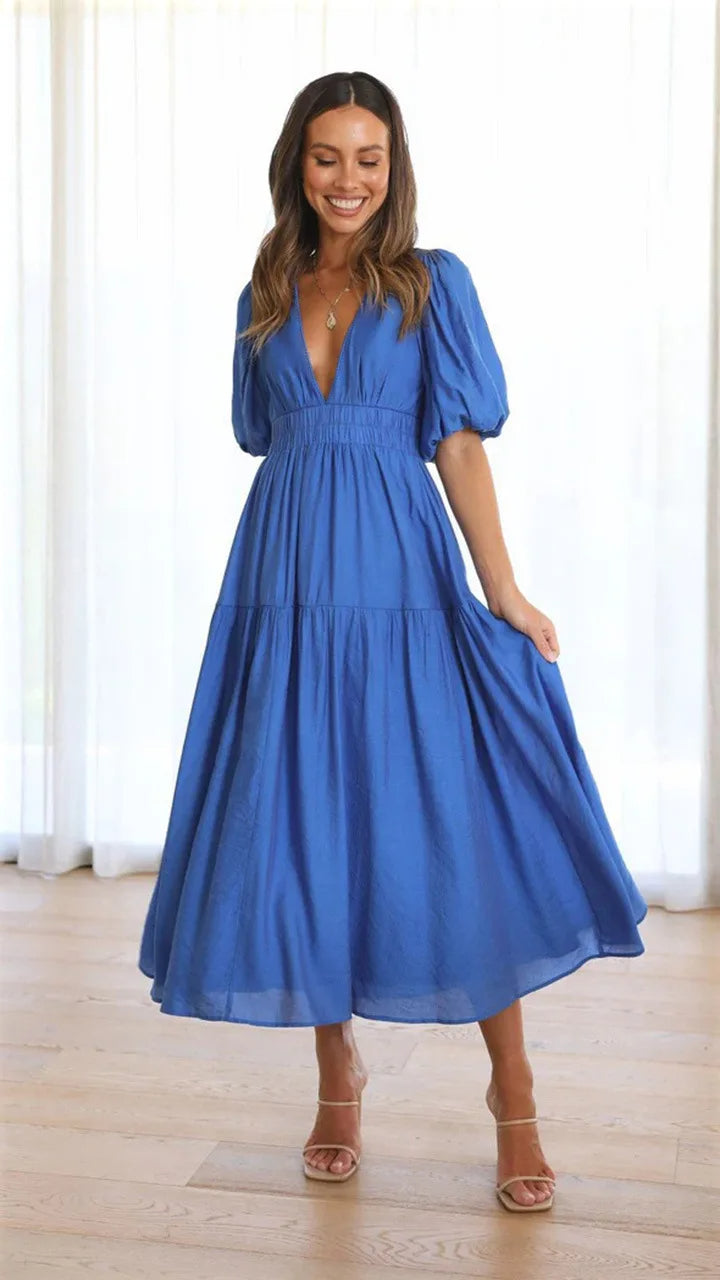 Robe Maxi Plissée Femme avec Taille Ceinturée - Élégance et Confort pour Journées Ensoleillées 2