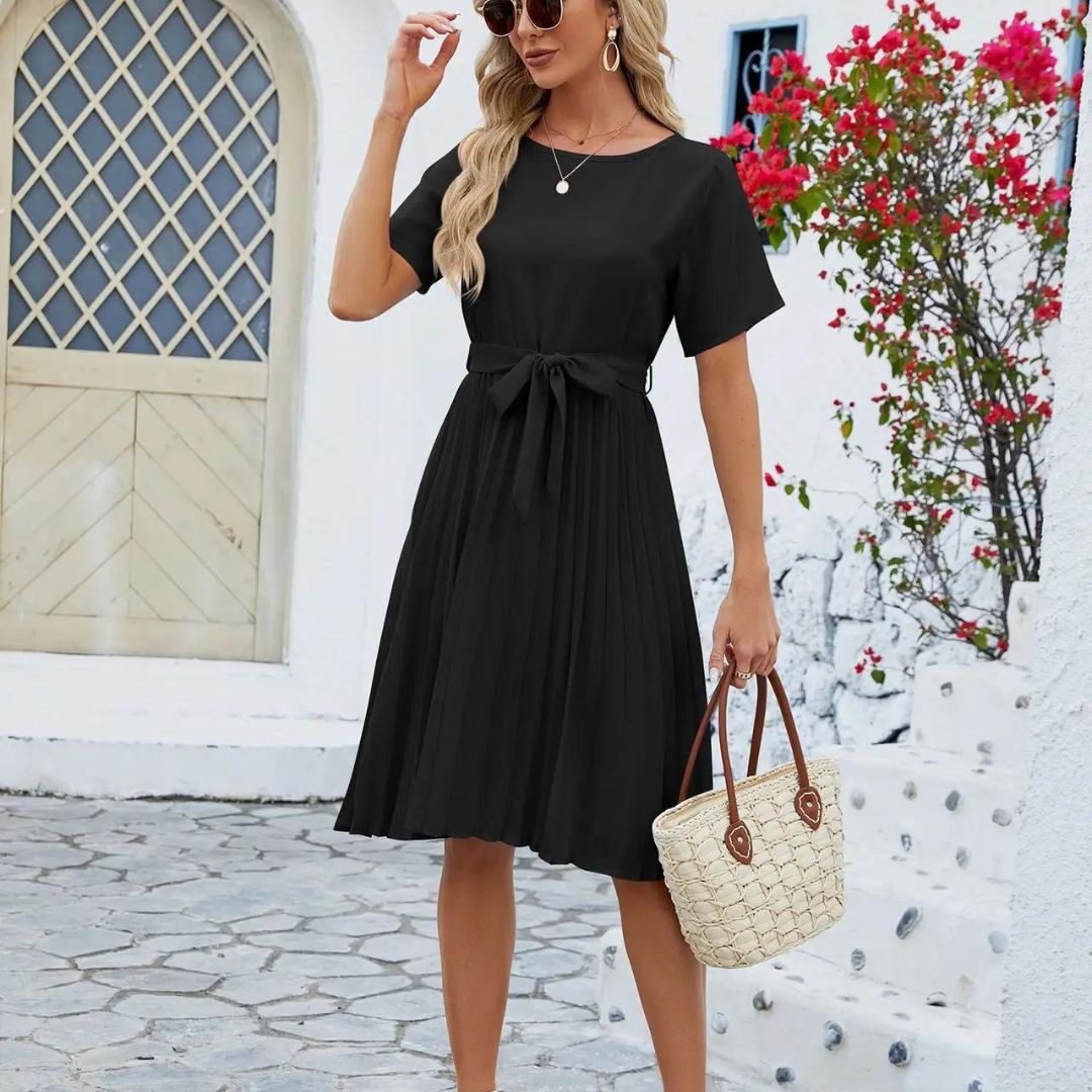 Robe Midi Chic Femme avec Ceinture Ajustable | Élégante et Polyvalente pour Toutes Occasions 8