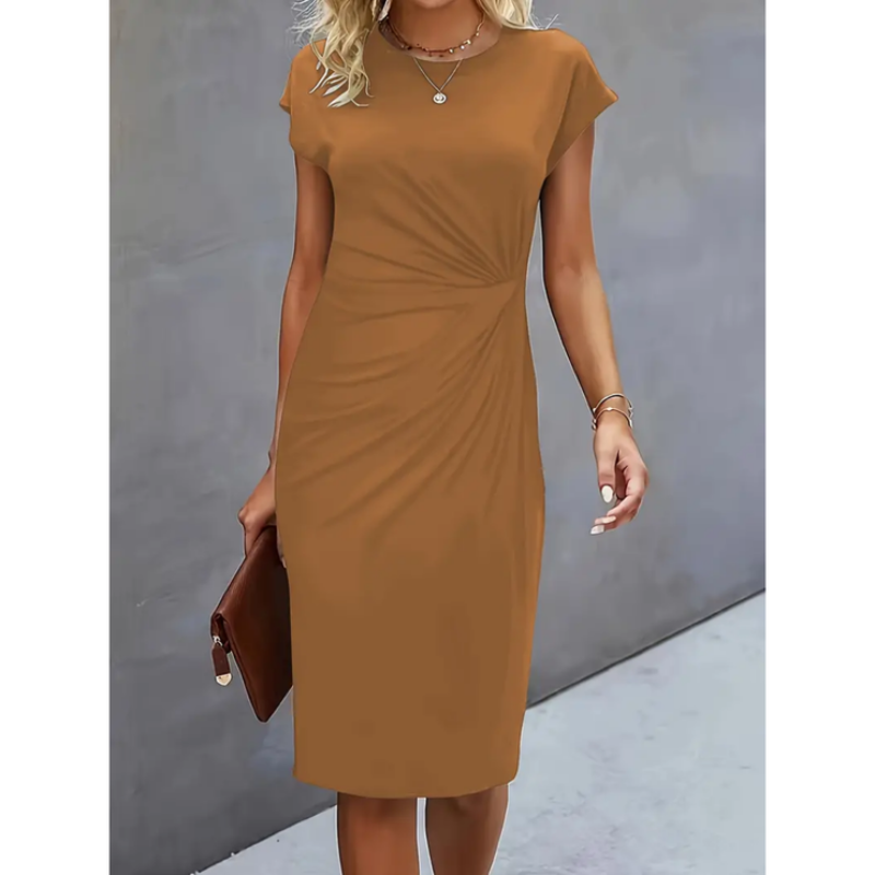 Robe Midi Femme Chic Noire avec Coupe Flatteuse | Élégance Polyvalente pour Toutes Occasions 2