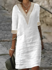 Robe d'Été Chic Femme | Longue avec Détails en Crochet | Élégante et Confortable pour les Journées Ensoleillées 0