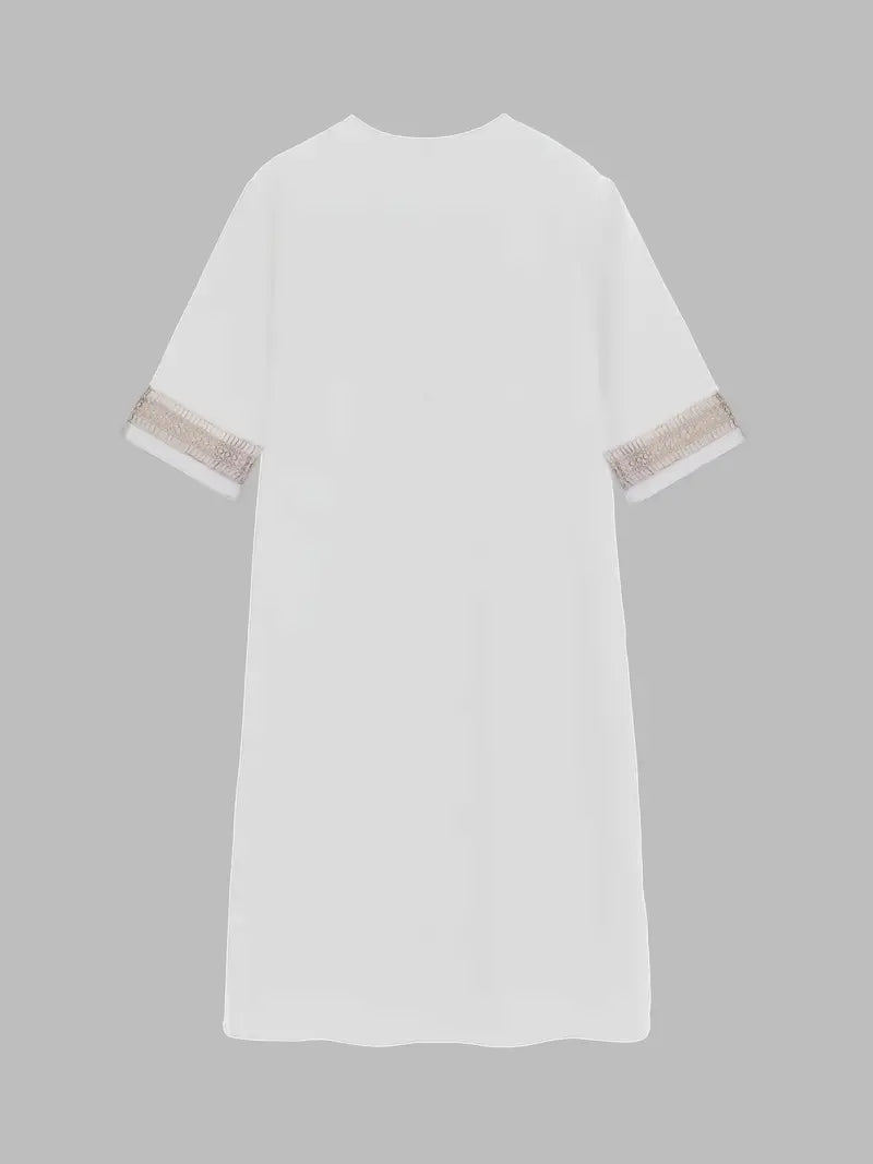 Robe d'Été Chic Femme | Longue avec Détails en Crochet | Élégante et Confortable pour les Journées Ensoleillées 2