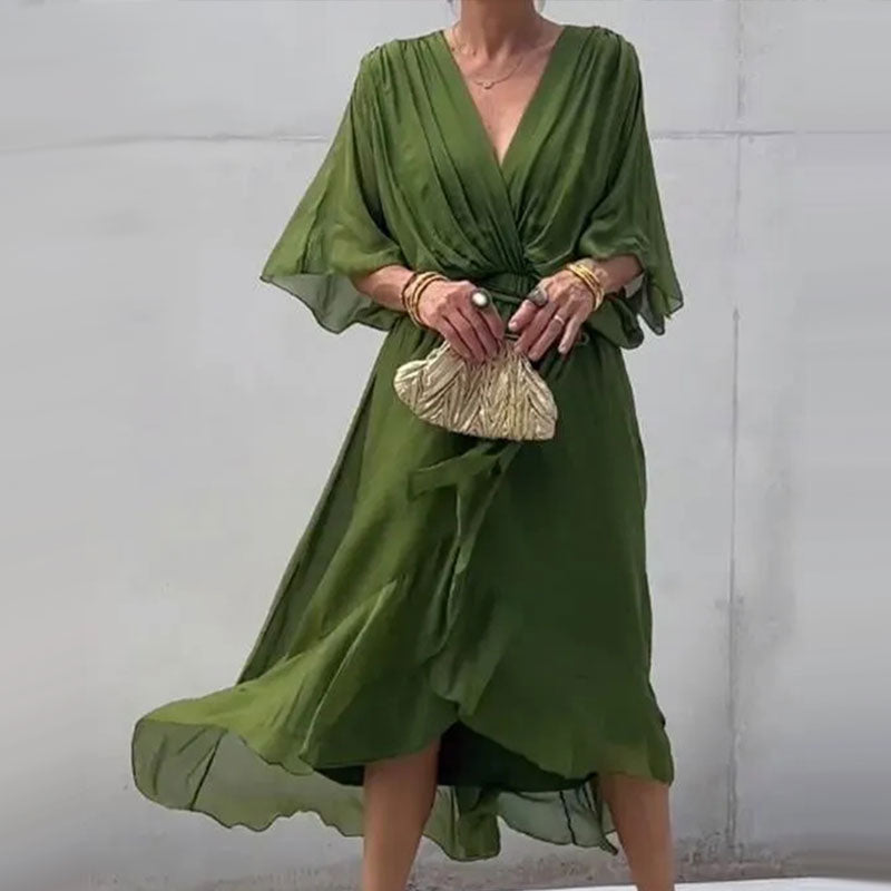 Robe d'Été Femme Chic Midi avec Taille Nouée | Élégante et Confortable pour Journées Ensoleillées 2