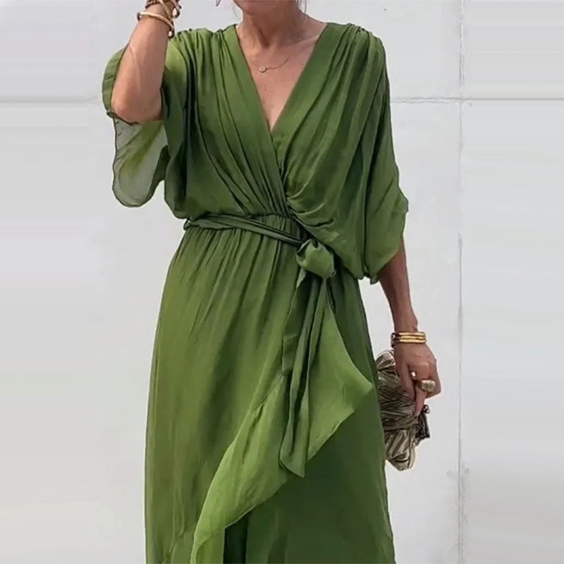 Robe d'Été Femme Chic Midi avec Taille Nouée | Élégante et Confortable pour Journées Ensoleillées 3