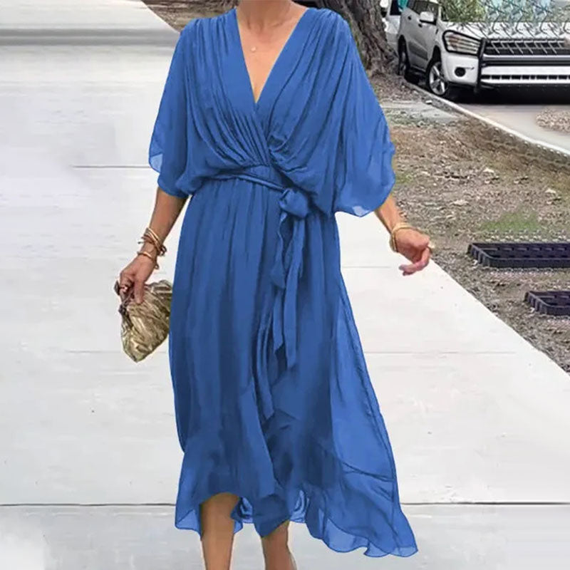 Robe d'Été Femme Chic Midi avec Taille Nouée | Élégante et Confortable pour Journées Ensoleillées 5