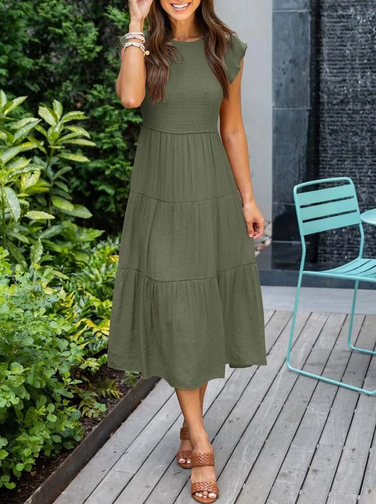 Robe d'Été Femme Chic avec Détails à Volants | Tissu Léger et Pratique pour Confort Estival 3