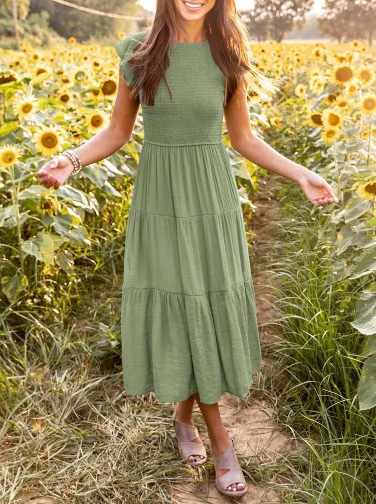 Robe d'Été Femme Chic avec Détails à Volants | Tissu Léger et Pratique pour Confort Estival 4