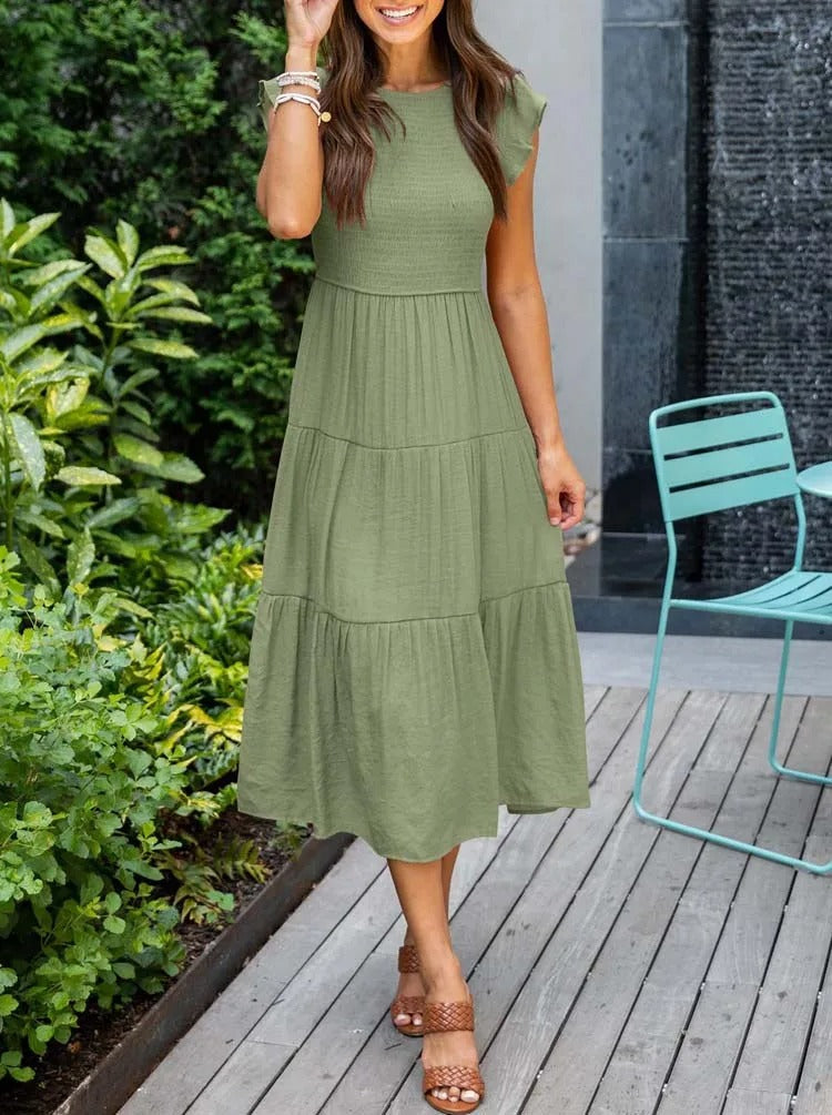 Robe d'Été Femme Chic avec Détails à Volants | Tissu Léger et Pratique pour Confort Estival 5