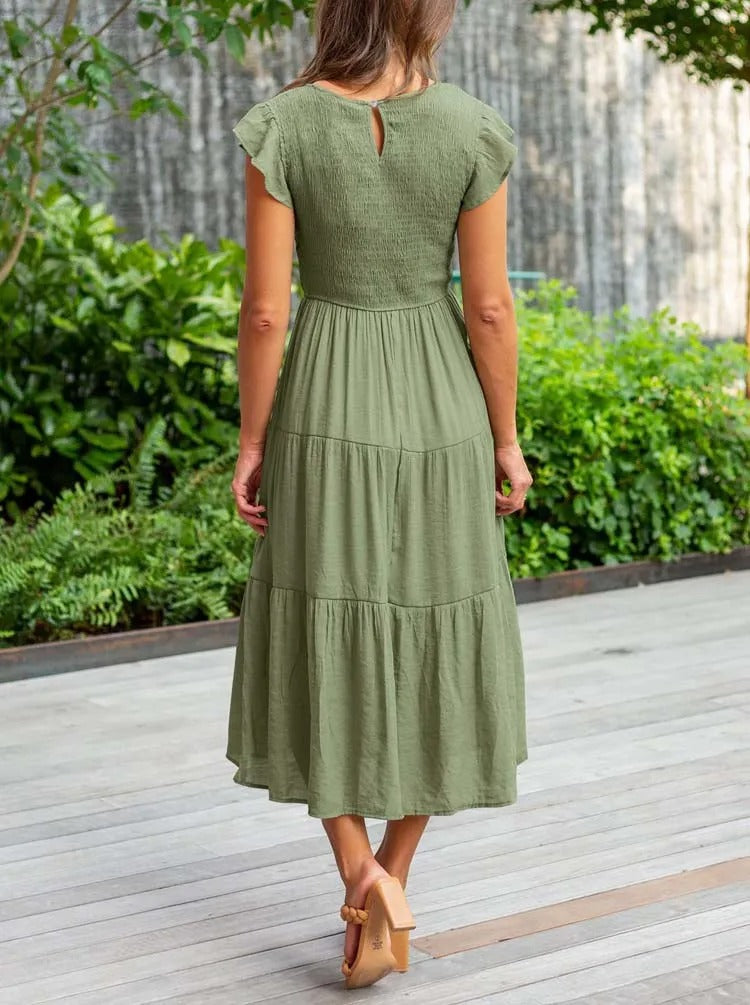 Robe d'Été Femme Chic avec Détails à Volants | Tissu Léger et Pratique pour Confort Estival 6