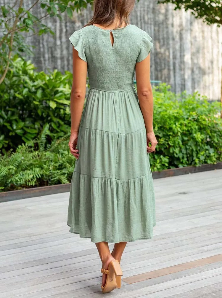 Robe d'Été Femme Chic avec Détails à Volants | Tissu Léger et Pratique pour Confort Estival 8
