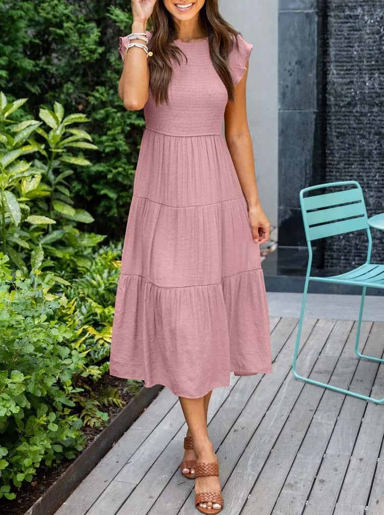 Robe d'Été Femme Chic avec Détails à Volants | Tissu Léger et Pratique pour Confort Estival 9
