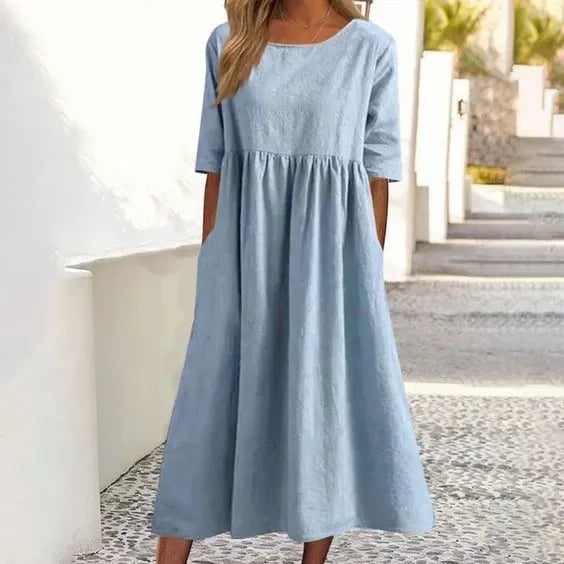 Robe d'Été Femme | Robe Décontractée en Tissu Respirant avec Design Polyvalent | Confort Optimal pour les Journées Chaudes 1