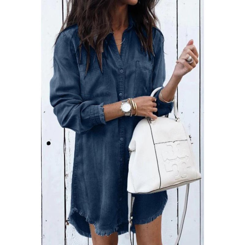 Robe en Jean Femme Classique avec Détails Boutonnés | Confort et Élégance pour Toutes Occasions 2