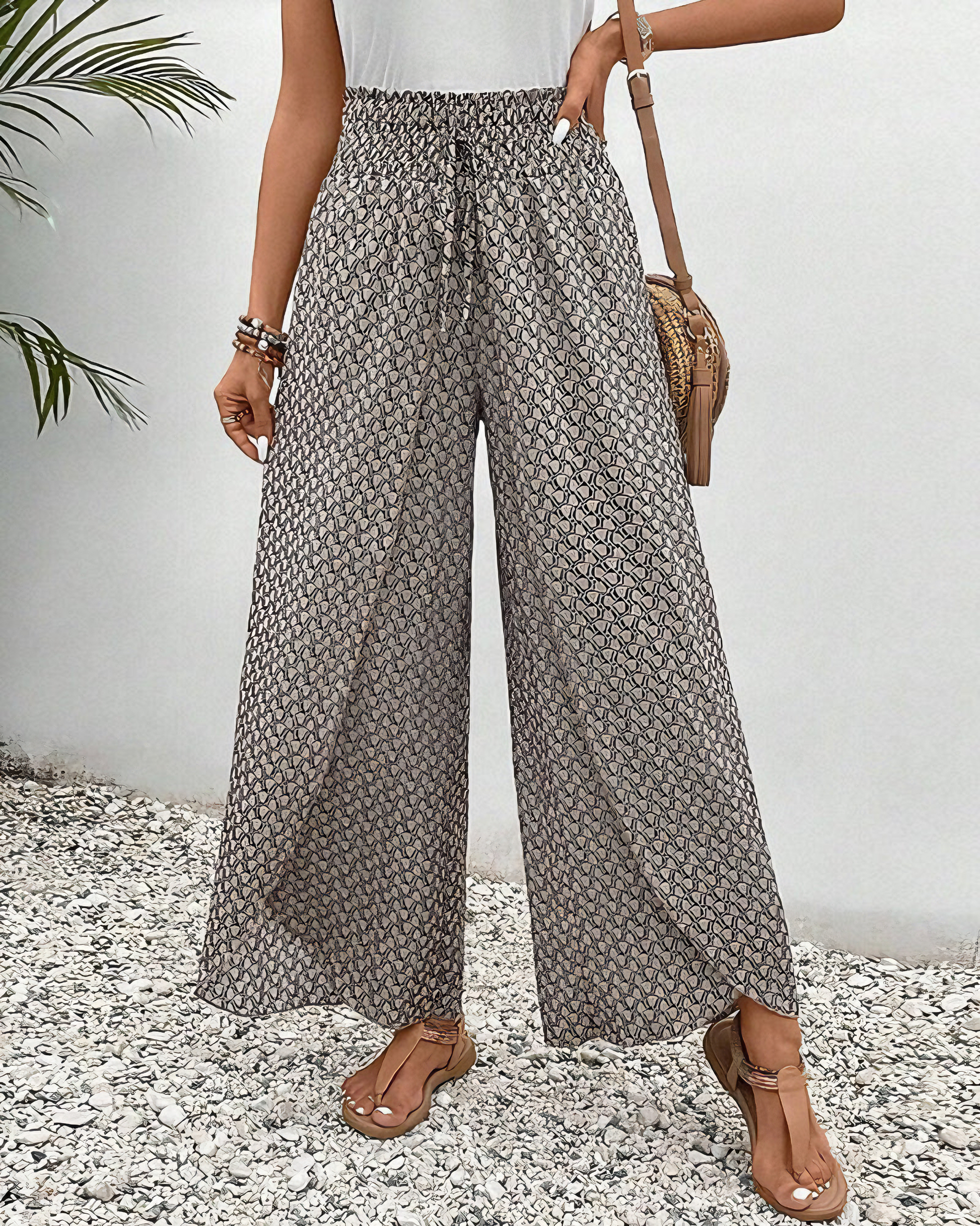 Sahara | Pantalon Large Femme avec Ceinture Élastique | Confort Optimal pour Toutes les Occasions 0