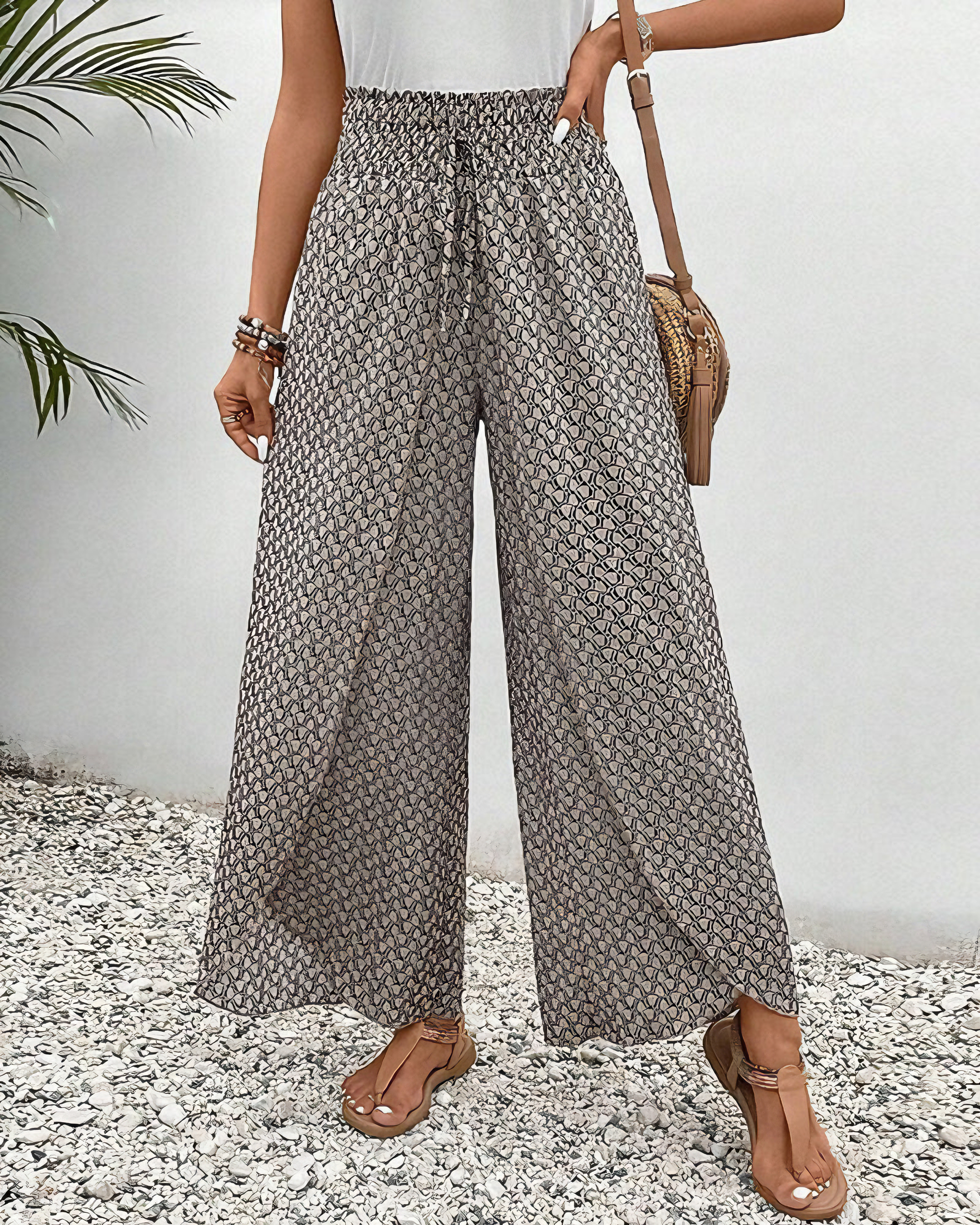 Sahara | Pantalon Large Femme avec Ceinture Élastique | Confort Optimal pour Toutes les Occasions 0