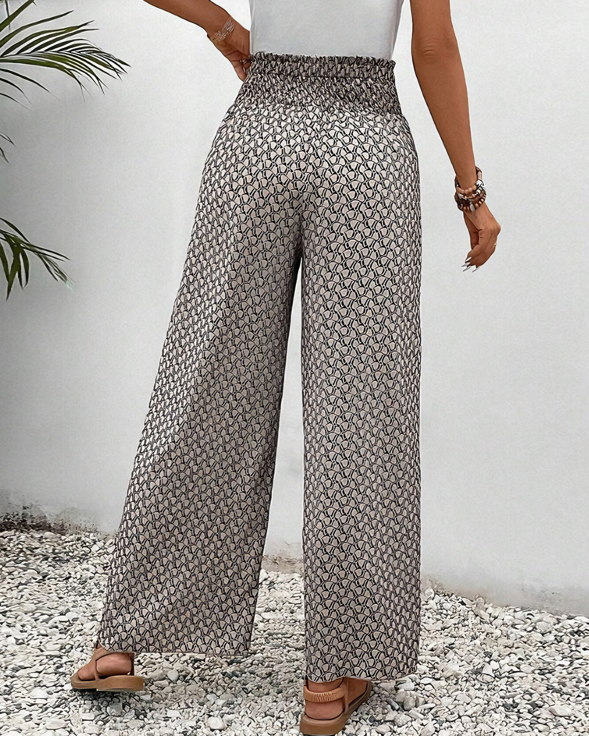 Sahara | Pantalon Large Femme avec Ceinture Élastique | Confort Optimal pour Toutes les Occasions 1