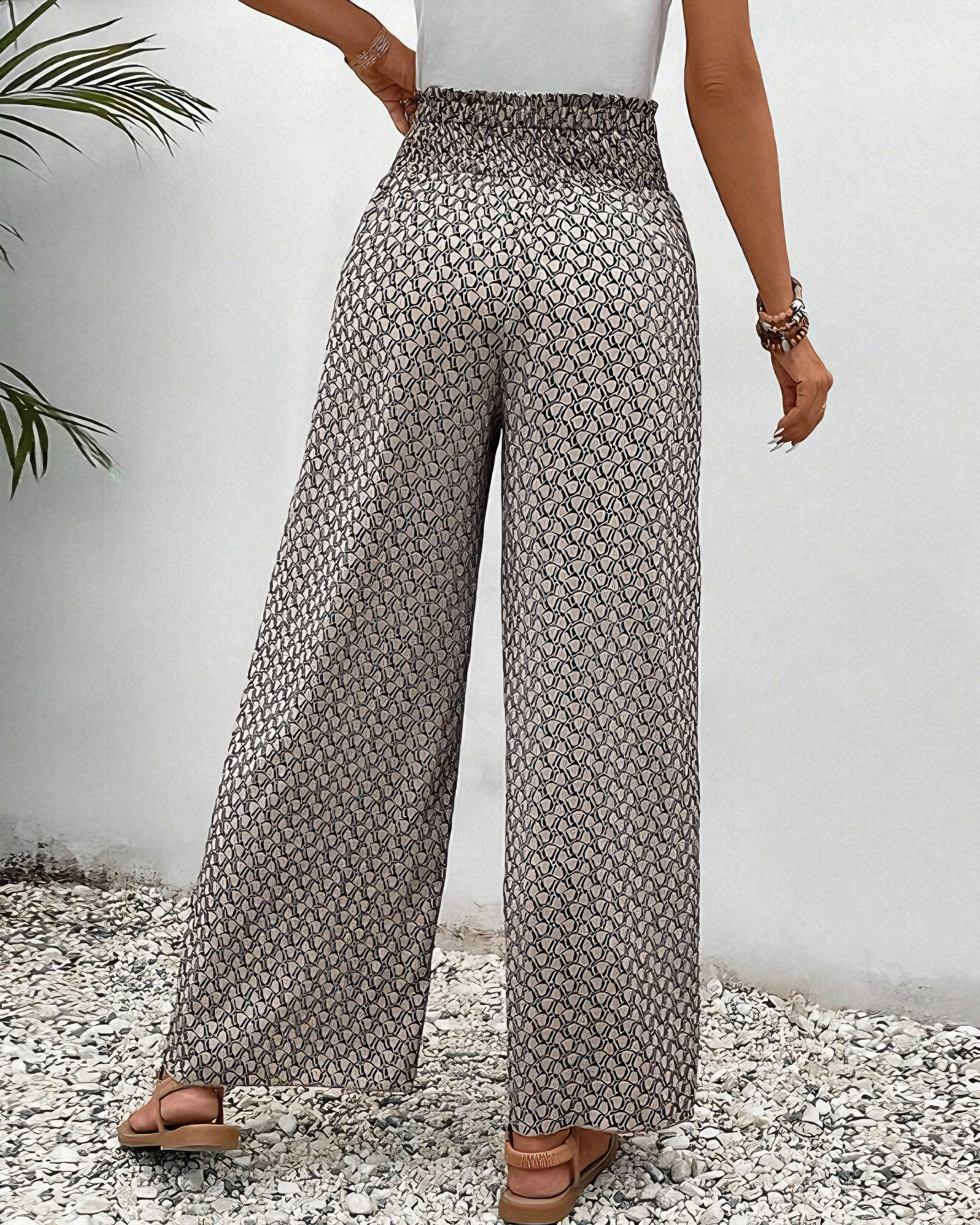 Sahara | Pantalon Large Femme avec Ceinture Élastique | Confort Optimal pour Toutes les Occasions 1