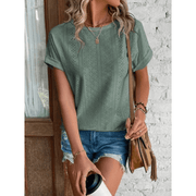 Sophie | Blouse Décontractée Brodée à Manches Courtes Femme 0