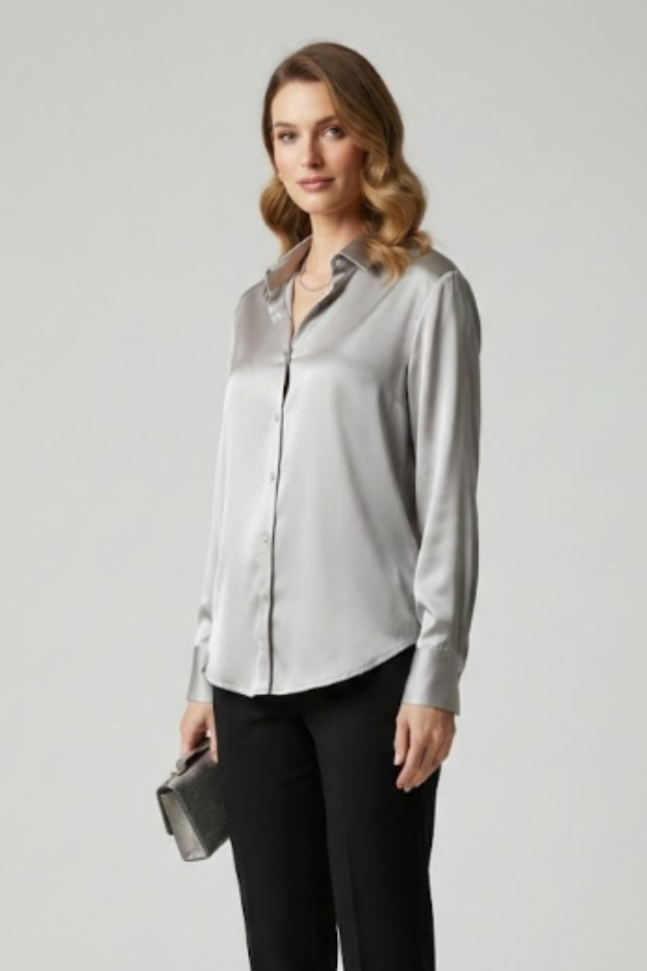 Sophie | Chemise Femme Chic Épurée à Col Boutonné 1
