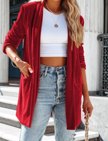 Sophie | Élégant Blazer Femme en Velours Luxueux 4