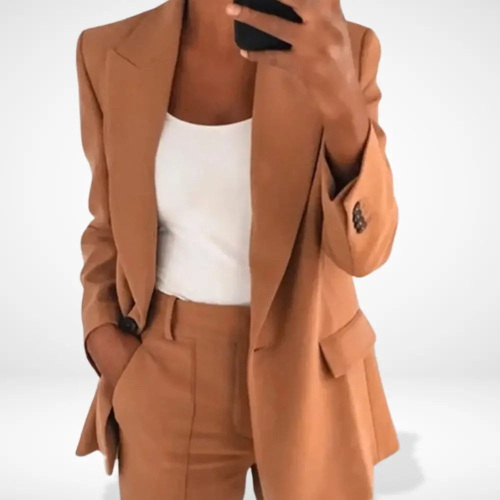 Sophie | Élégant Blazer Noir Femme Long 2
