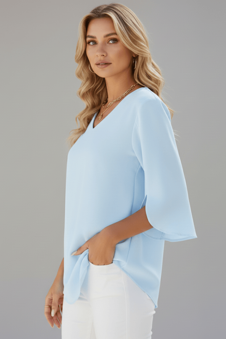 Sophie | Élégant Chemisier Ample à Manches Courtes en Viscose 1