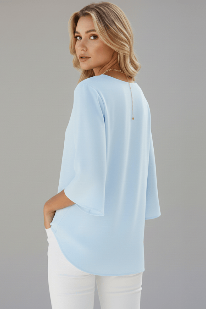 Sophie | Élégant Chemisier Ample à Manches Courtes en Viscose 2