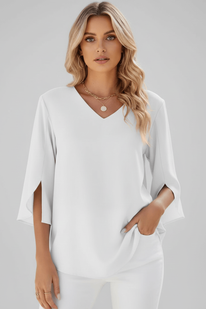 Sophie | Élégant Chemisier Ample à Manches Courtes en Viscose 4