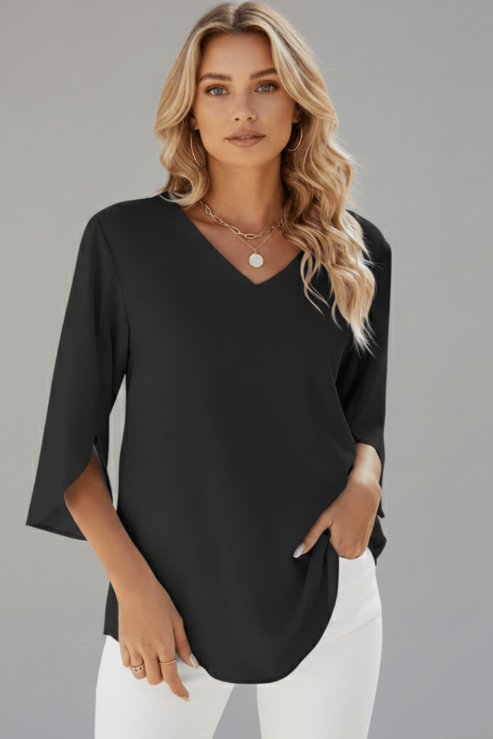 Sophie | Élégant Chemisier Ample à Manches Courtes en Viscose 6