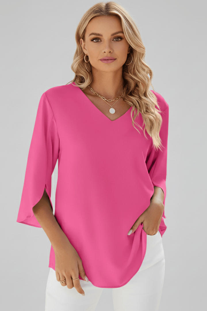 Sophie | Élégant Chemisier Ample à Manches Courtes en Viscose 7