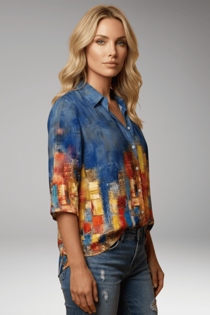 Sophie | Élégant Chemisier Femme Abstrait Chic 1