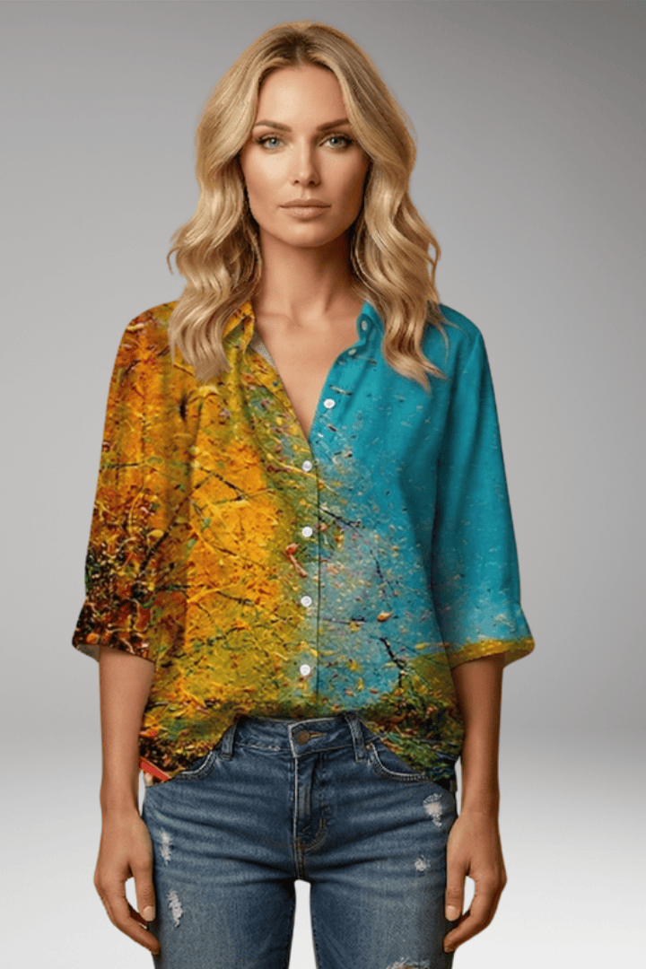 Sophie | Élégant Chemisier Femme Abstrait Chic 10