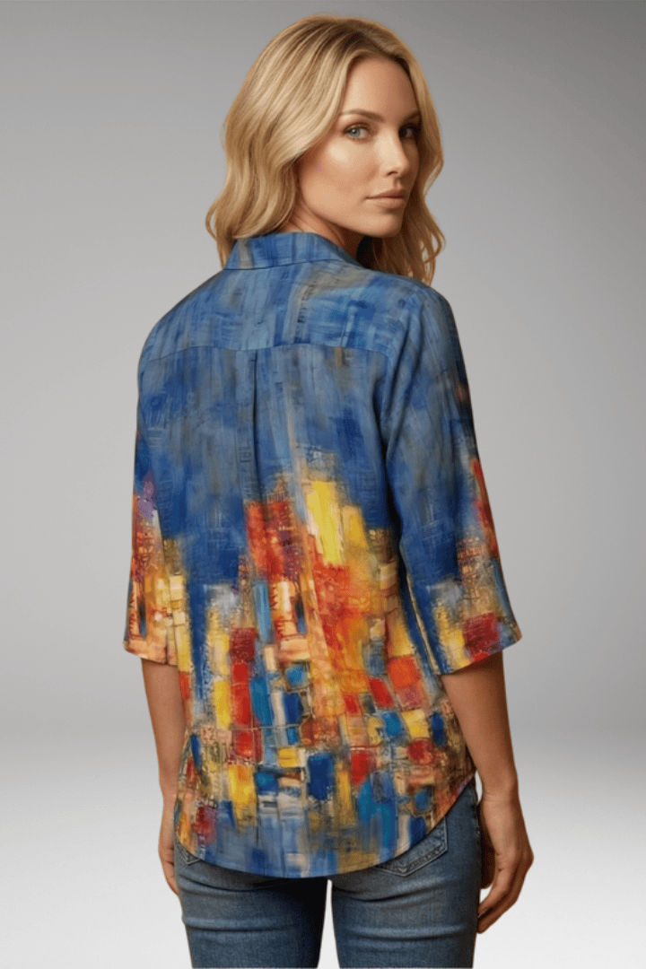 Sophie | Élégant Chemisier Femme Abstrait Chic 2
