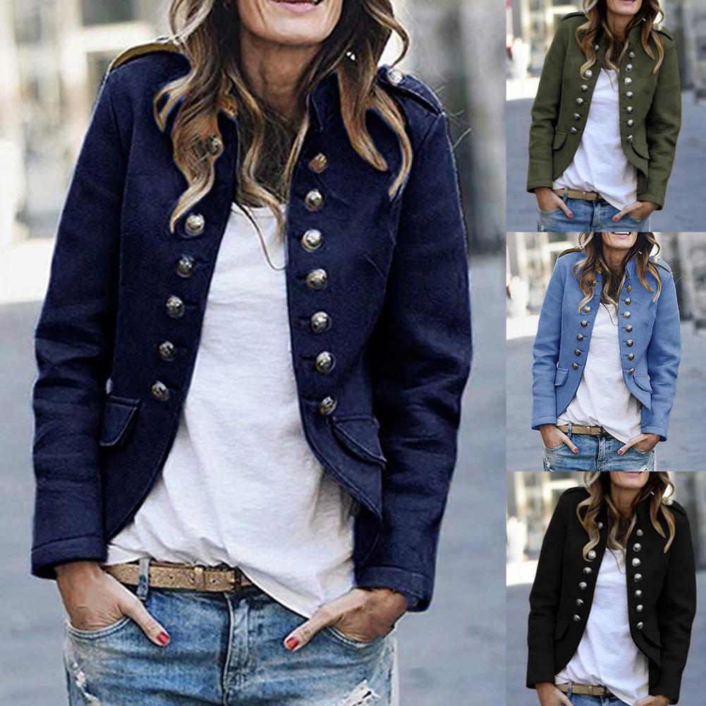 Sophie | Élégant Veste Blazer Femme Col Montant Noir 1