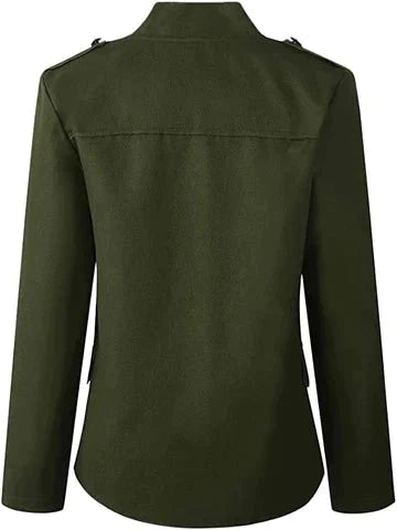 Sophie | Élégant Veste Blazer Femme Col Montant Noir 2