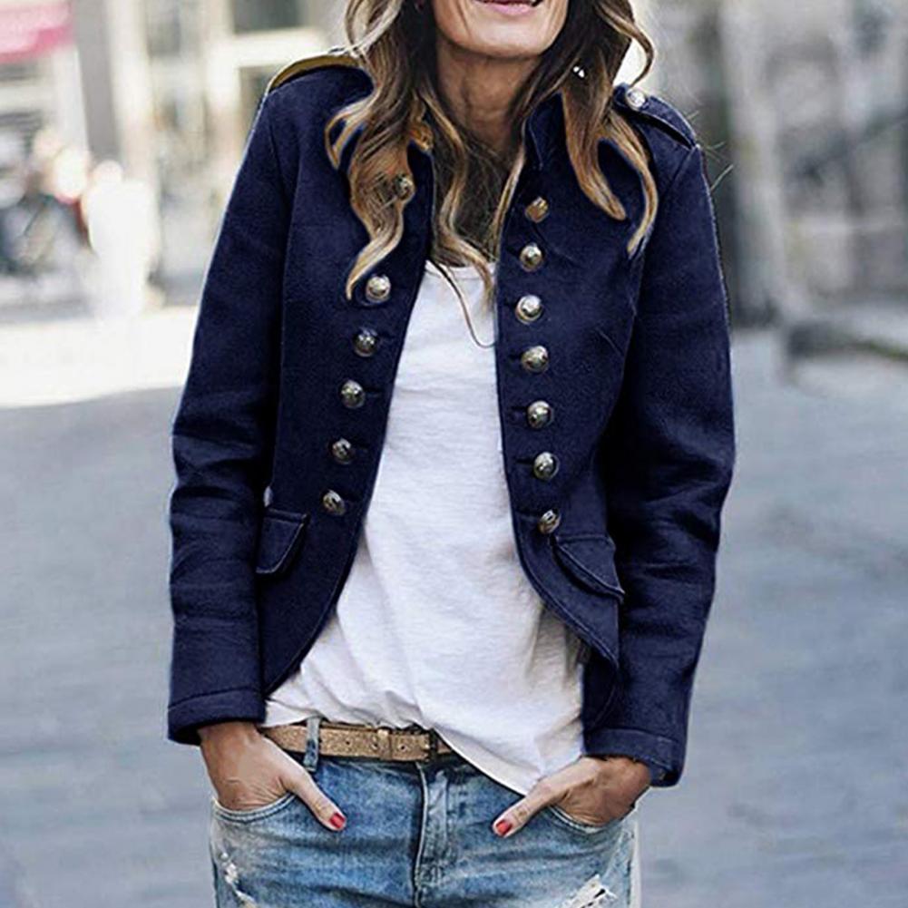 Sophie | Élégant Veste Blazer Femme Col Montant Noir 4