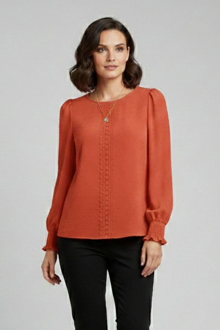 Sophie | Élégante Blouse Brodée avec Poignets Élastiqués 3