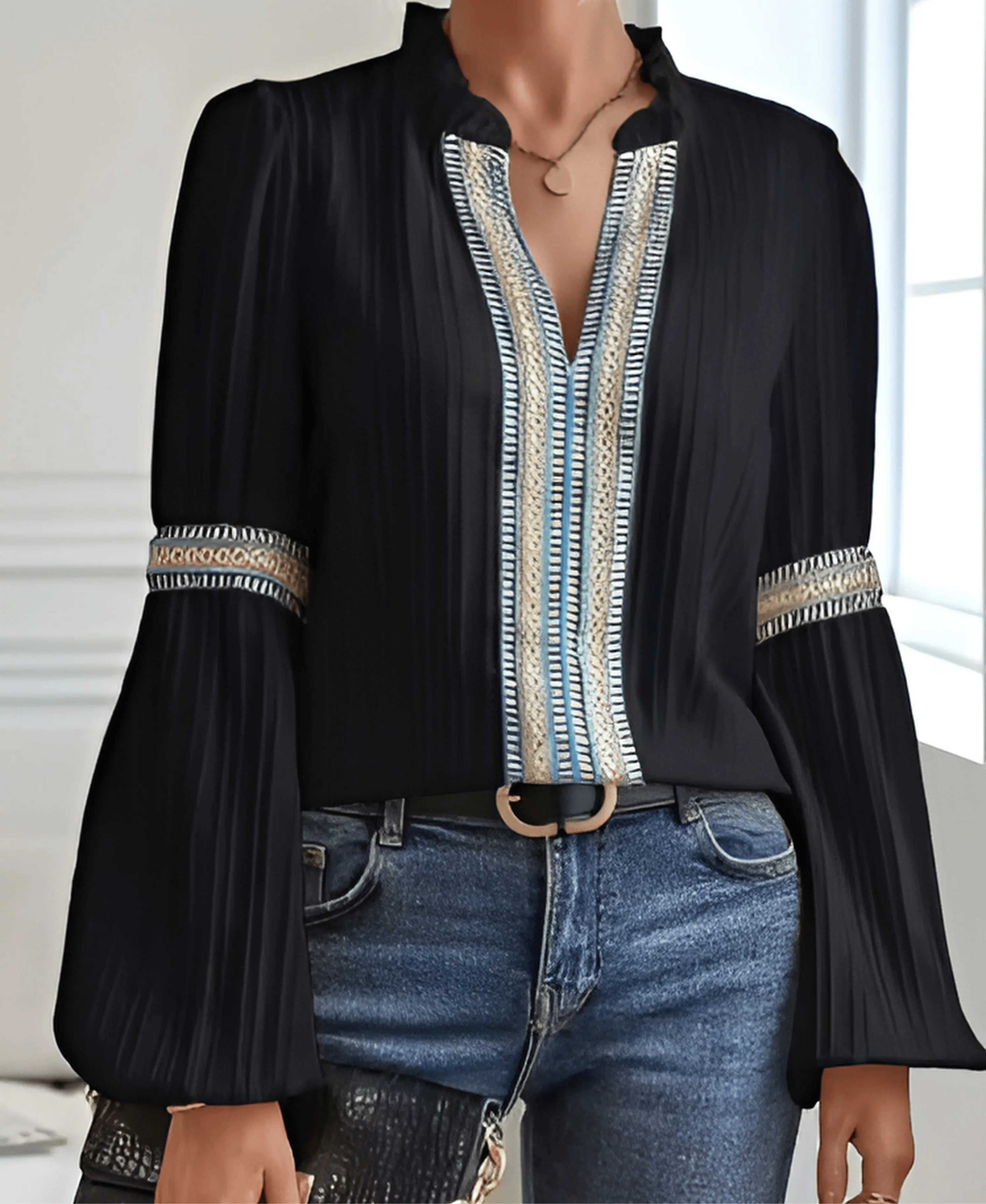 Sophie | Élégante Blouse Rétro à Col en V 4
