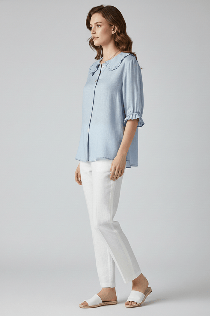 Sophie | Élégante Chemise Vintage à Volants et Boutons 2