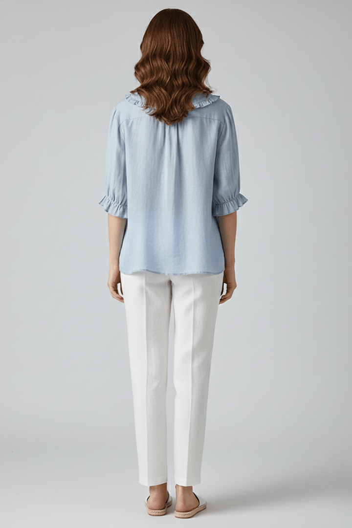 Sophie | Élégante Chemise Vintage à Volants et Boutons 3