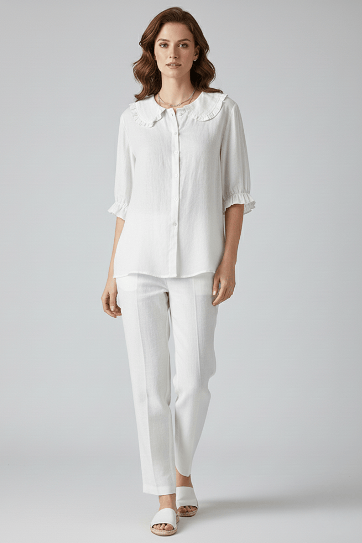 Sophie | Élégante Chemise Vintage à Volants et Boutons 4