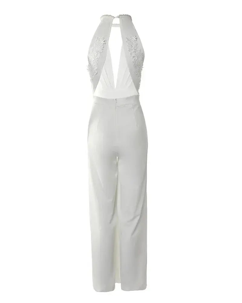 Sophie | Élégante Combinaison Pantalon Femme Chic à Col V 5
