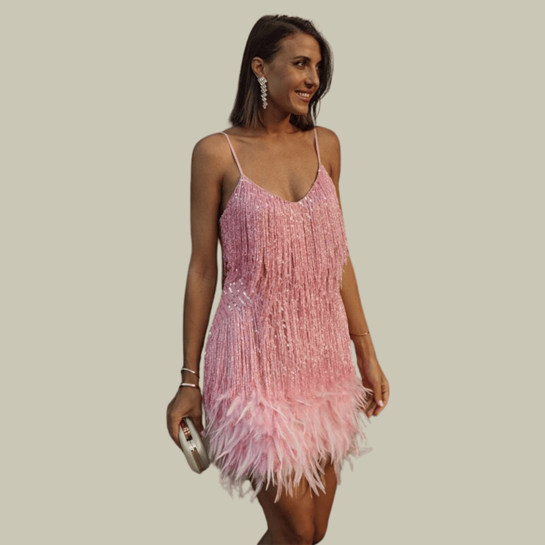 Sophie | Élégante Mini-Robe de Soirée Ajustée avec Plumes 4