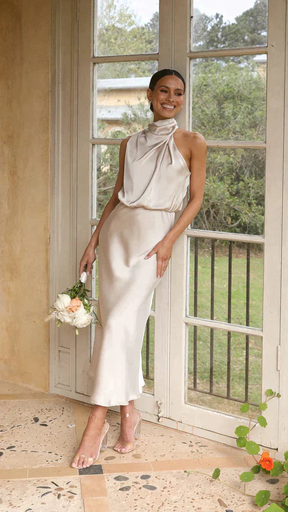 Sophie | Élégante Robe Longue Brillante Femme Été 0