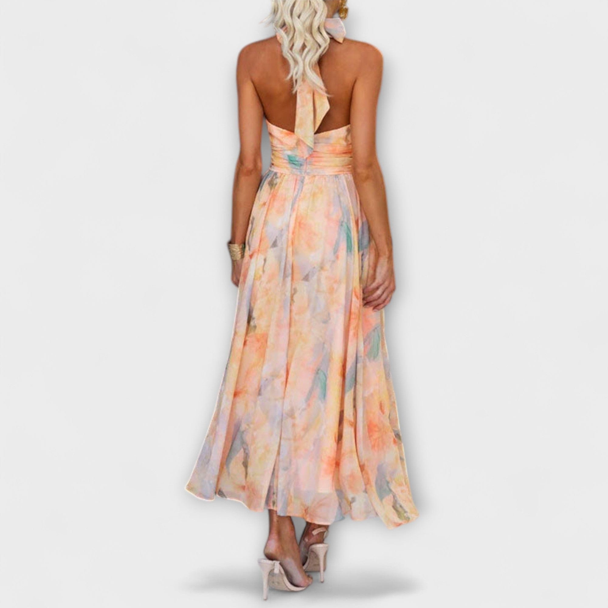 Sophie | Élégante Robe Longue Été Femme Aquarelle 1
