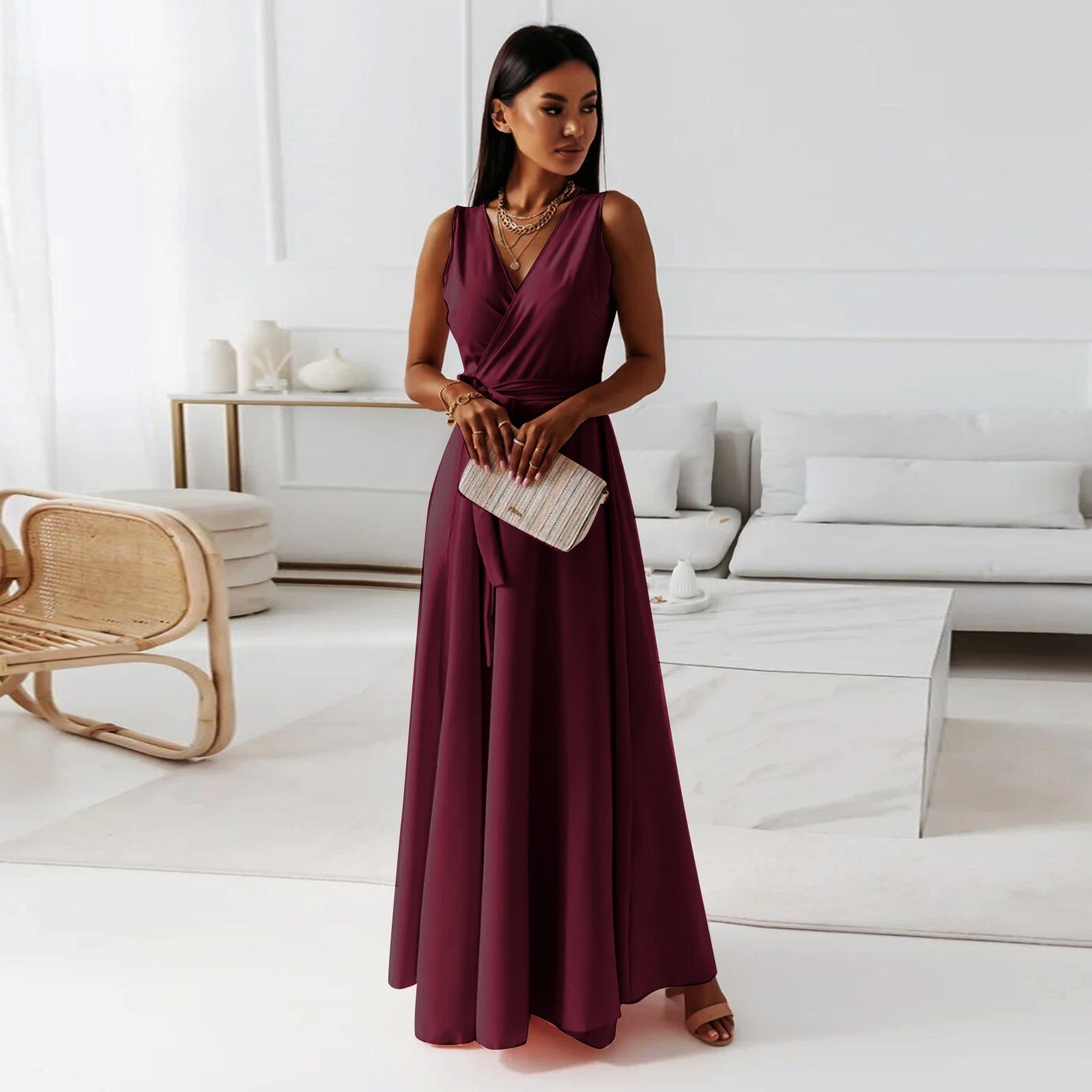 Sophie | Élégante Robe Longue Femme Portefeuille pour Soirée 2
